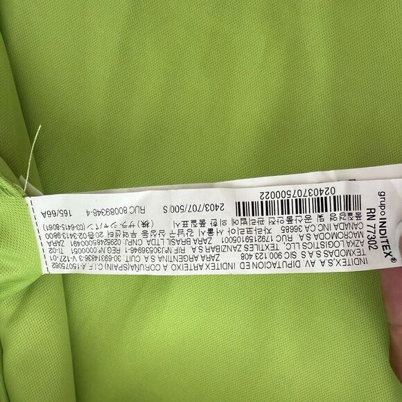 Zara Womens Mini Skirt Green Buttoned Textured High-Rise Bloggers Favorite S - Picture 8 of 9